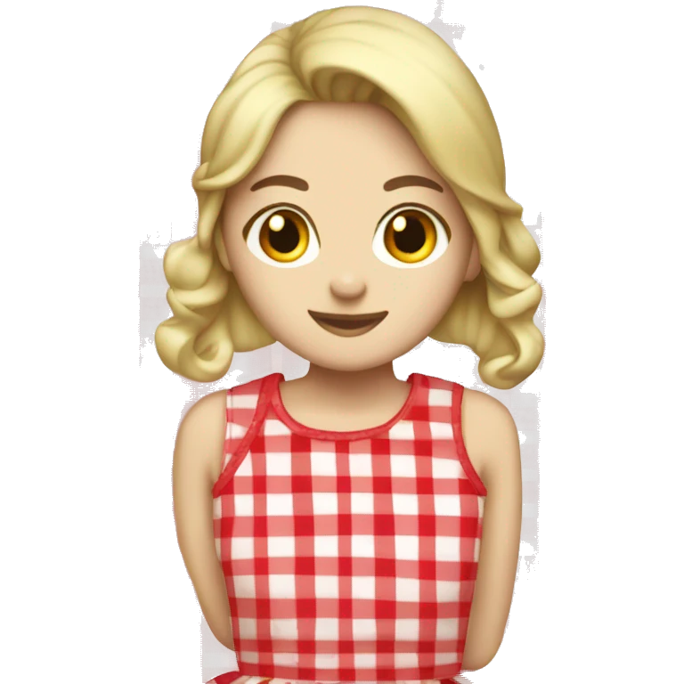 Red and white gingham dress no human emoji