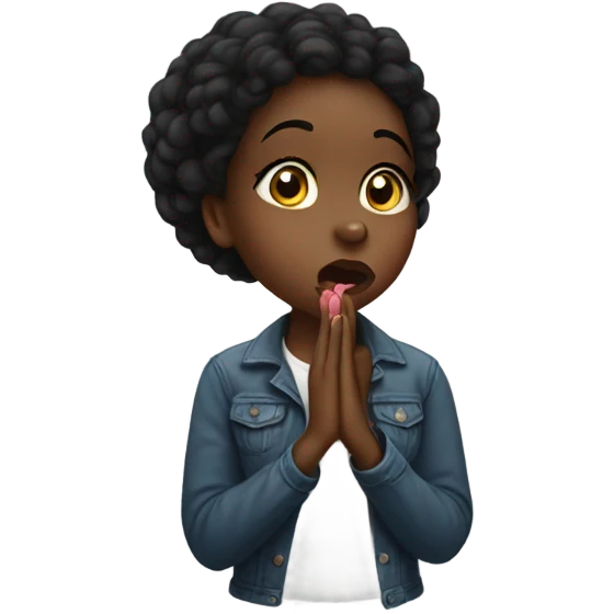 black girl blowing kisses emoji