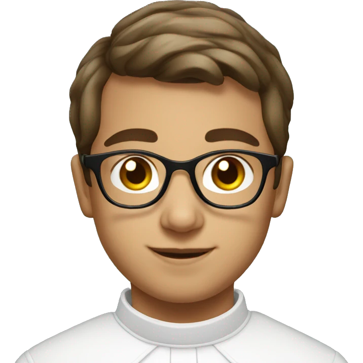 young catholic priest with glasses emoji