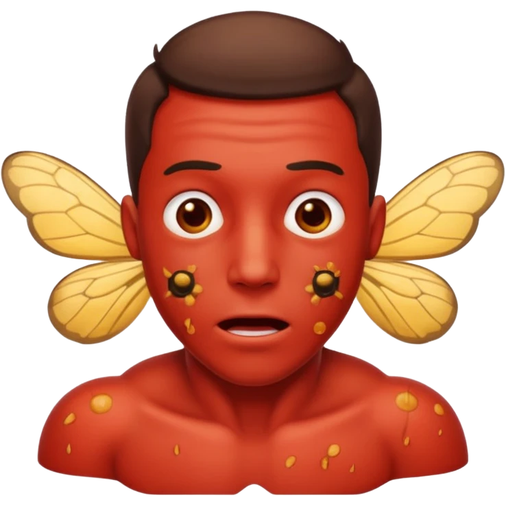 A man bitten by bees  emoji