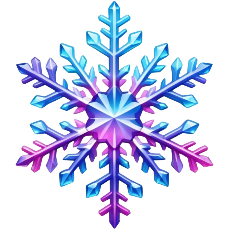 Gradient iridescent Pink violet blue crystal star snowflake  emoji