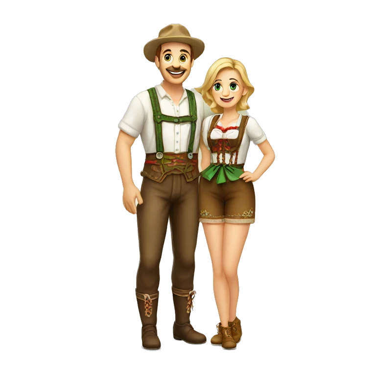 Austrian lederhosen couple emoji