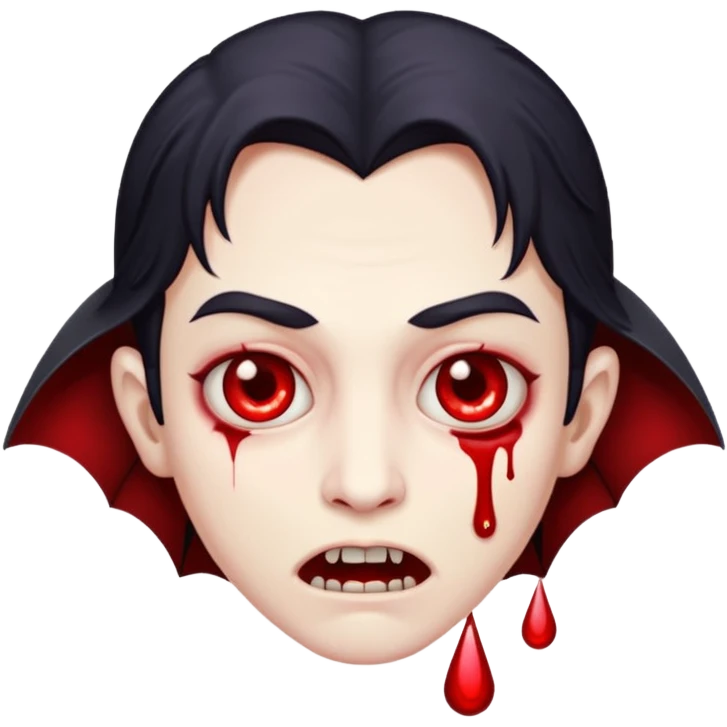 ampire face, blood drops, cute scary emoji, no background emoji