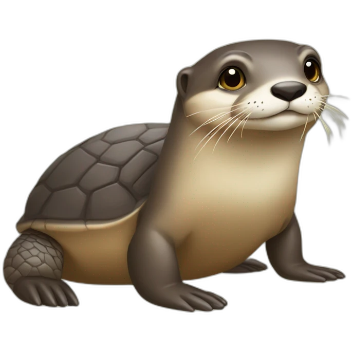 loutre sur une tortue emoji