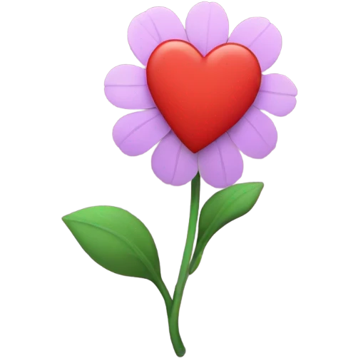 Heart flower emoji