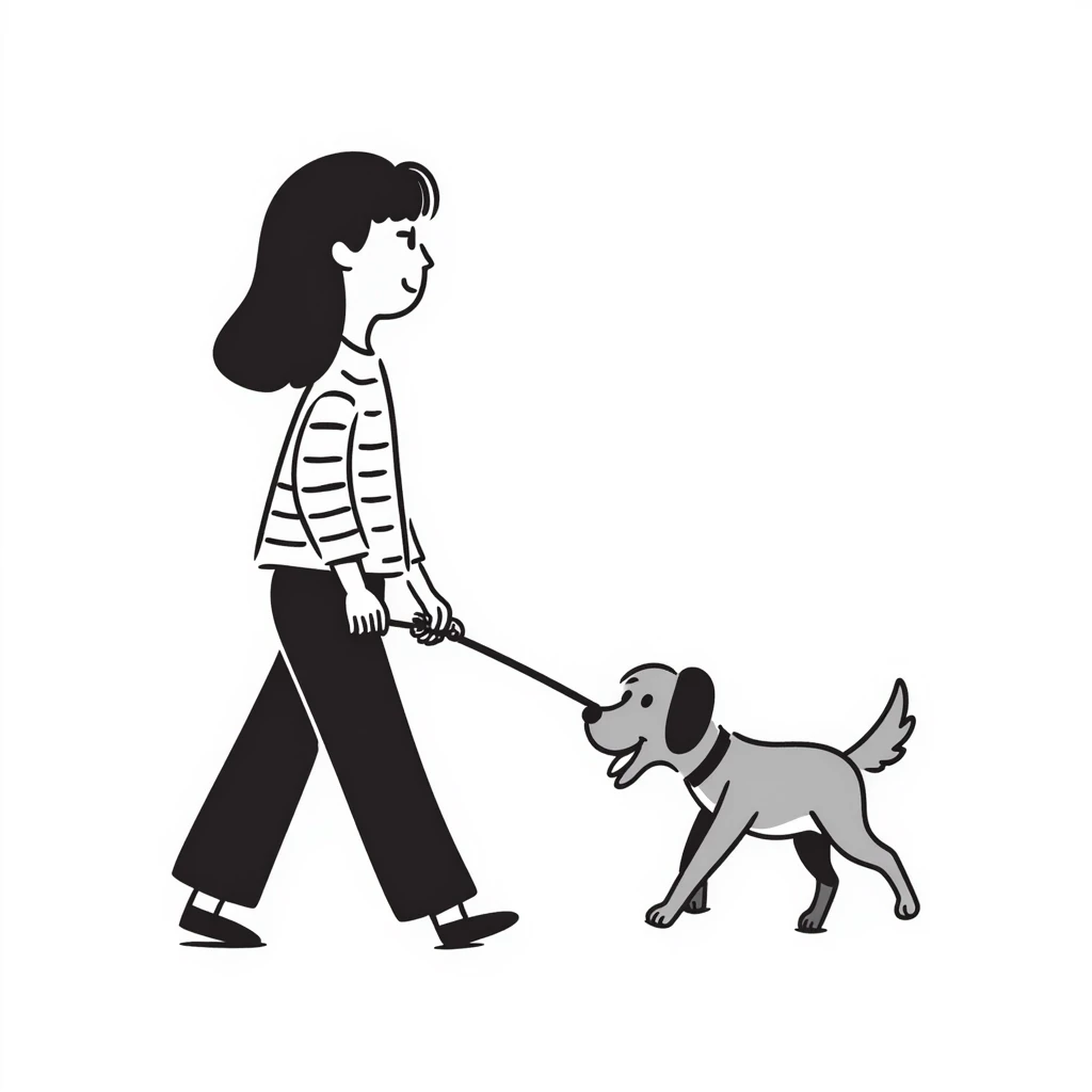 girl walking with her dog on a leash emoji
