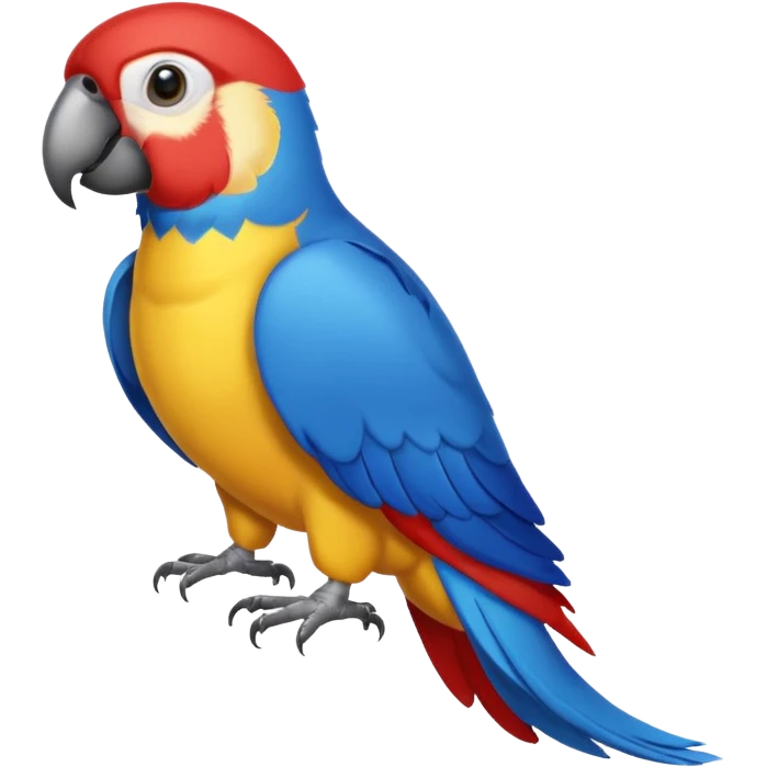 red blue yellow and blue parrot emoji