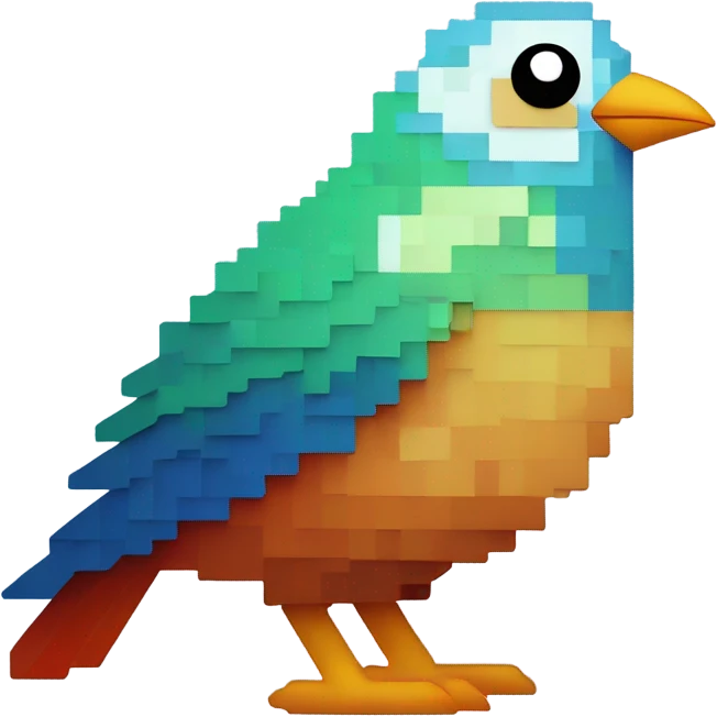 Digital 8-bit bird emoji
