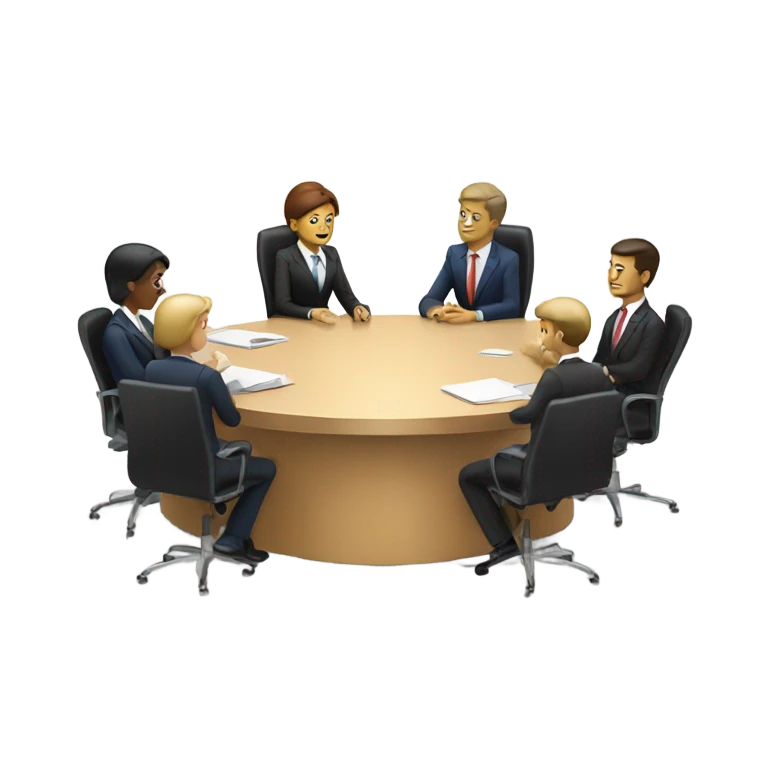 business people sitting at a round table  emoji