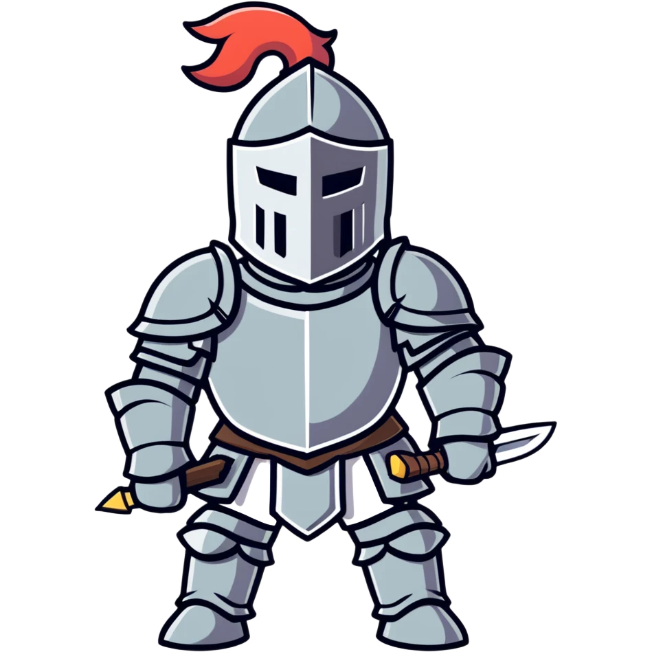 рыцарь, cartoonish sticker style emoji