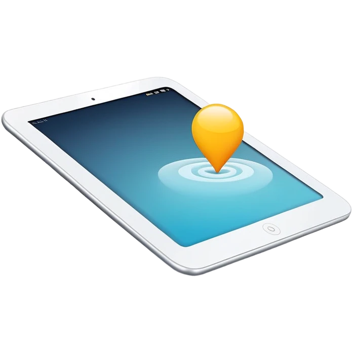 digital tablet illustration hovering above a smooth vector curve emoji