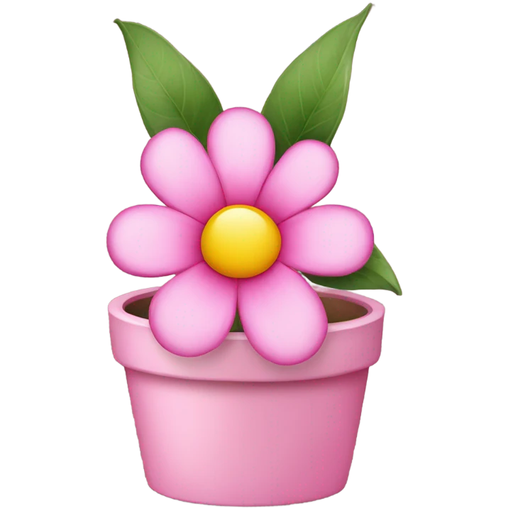 Pink pot with a flower  emoji