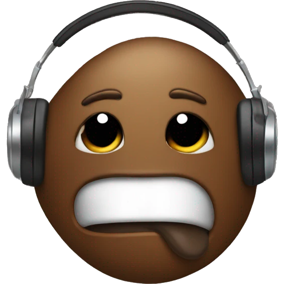 Poop with headphones emoji