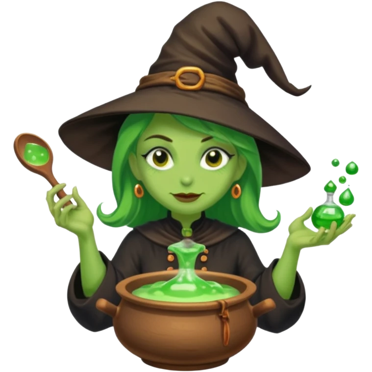 green witch cooking potion emoji