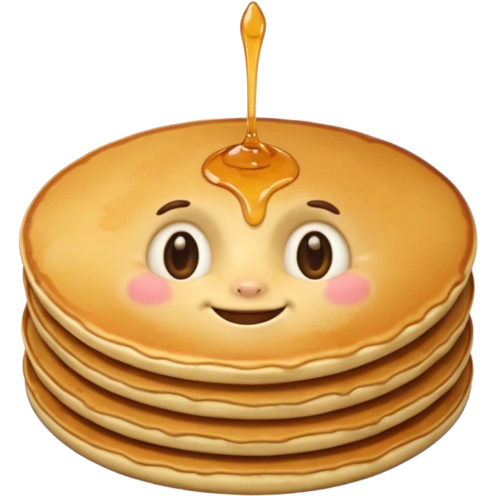 A pancake with a face emoji