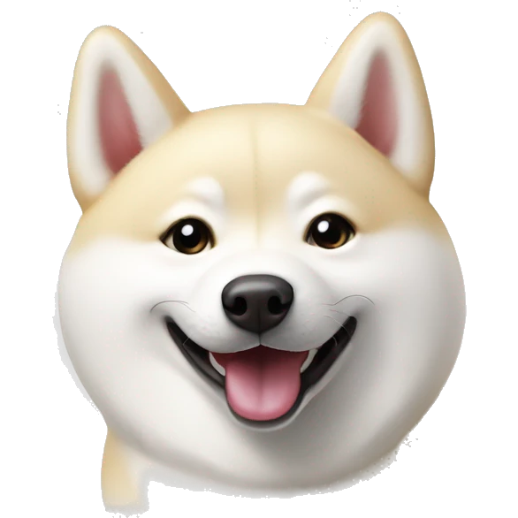 white Shiba inu smiling face with many hearts emoji
