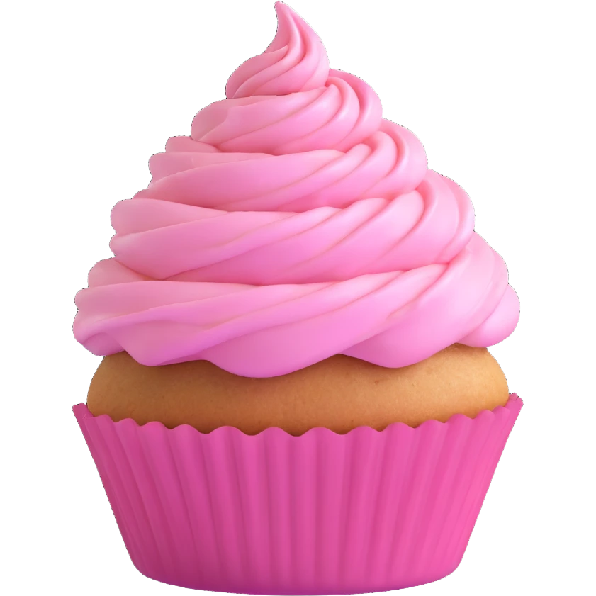 cupcake with pink icing emoji