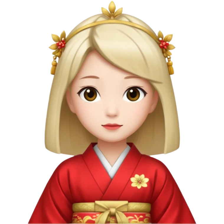 Japanese Princess with in red ceremonial robe kimono emoji