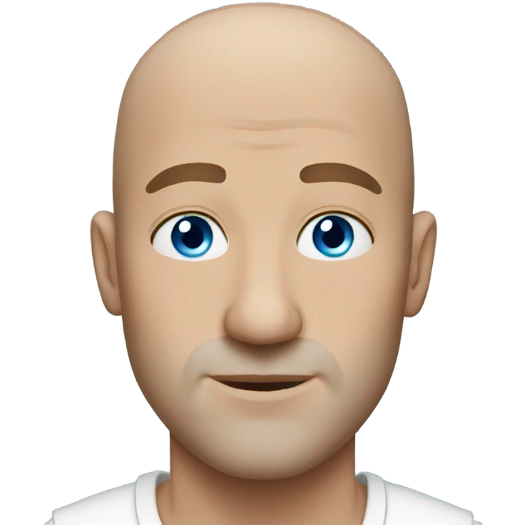 bald man with blue eyes emoji