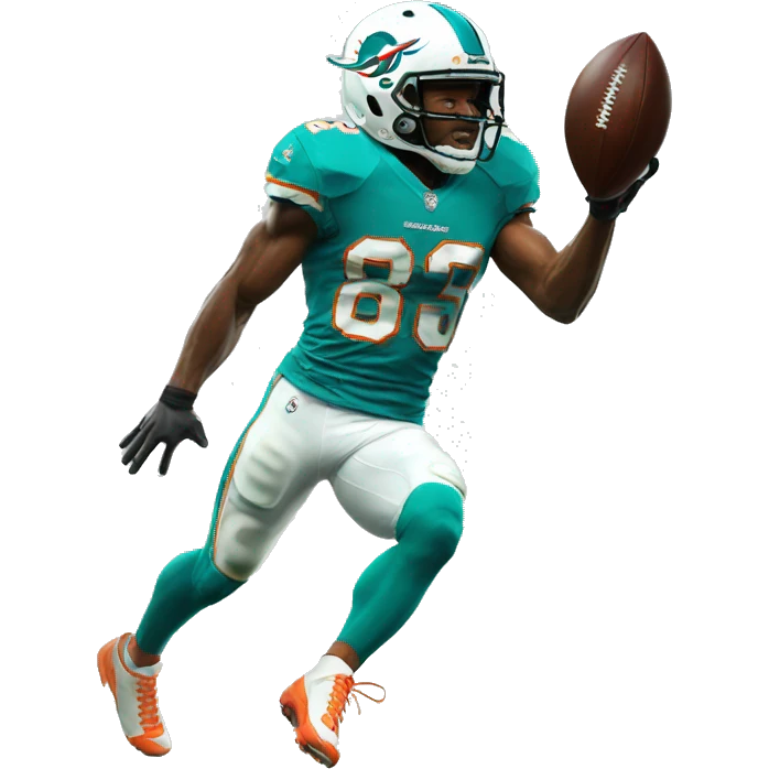 Miami dolphins receiver catching a touchdown emoji
