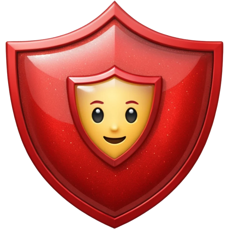 glitter red shield emoji