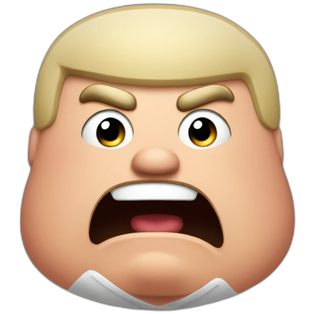 angry fat guy with a red shirt and a mohaican yelling emoji
