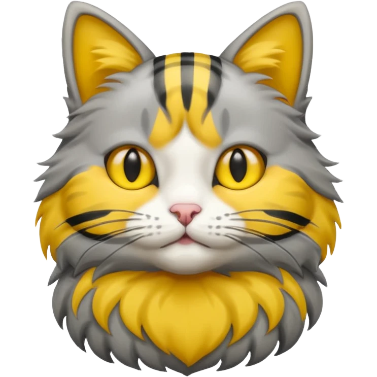 Cat grey and yellow emoji