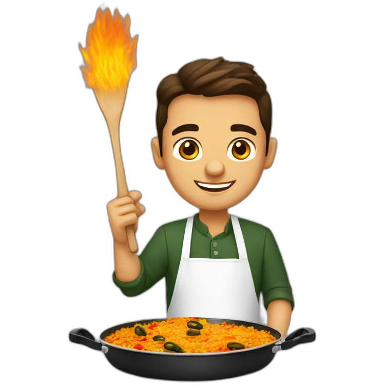 a valencian cooking a paella emoji