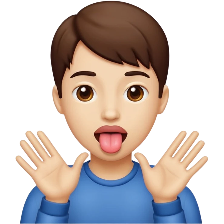 tounge out with hands to the side emoji