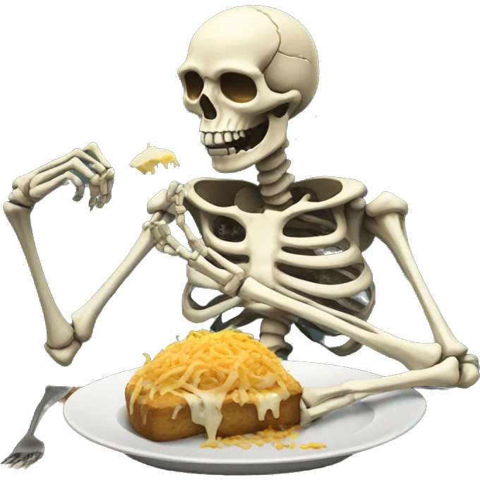 skeleton eating emoji
