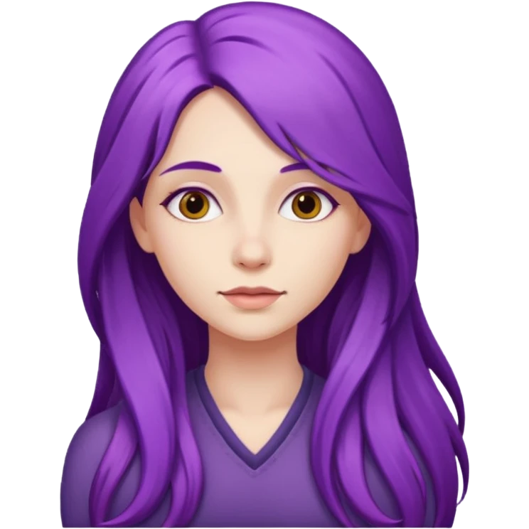 faz menos gótica mas com cabelo roxo comprido emoji