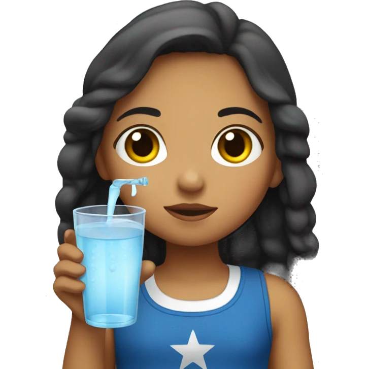 Puerto Rican girl drinking water emoji