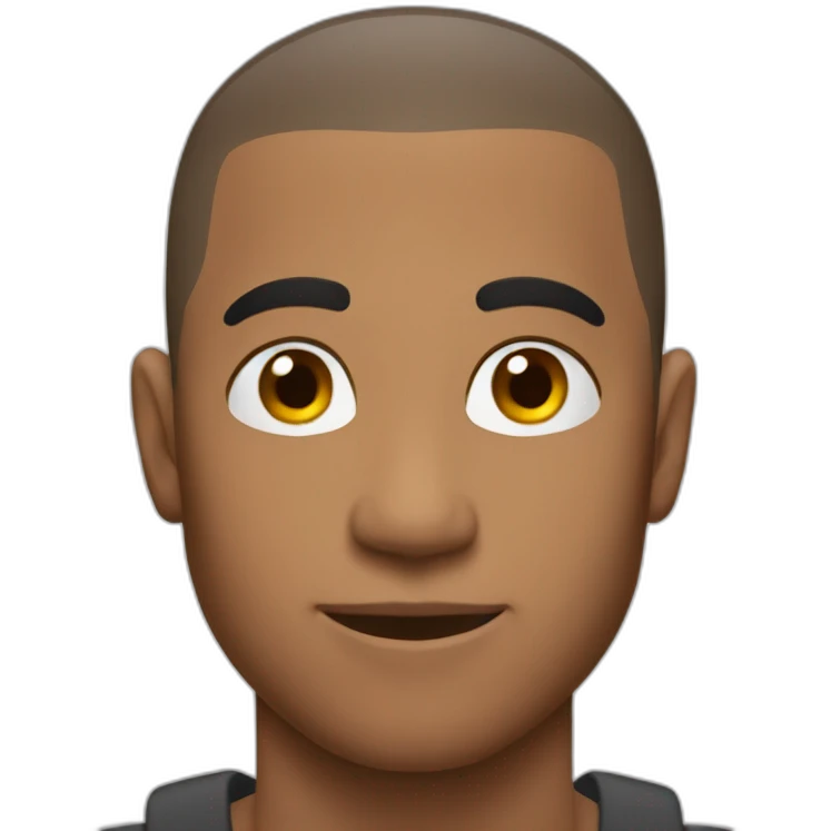 brown man muscle buzz cut emoji