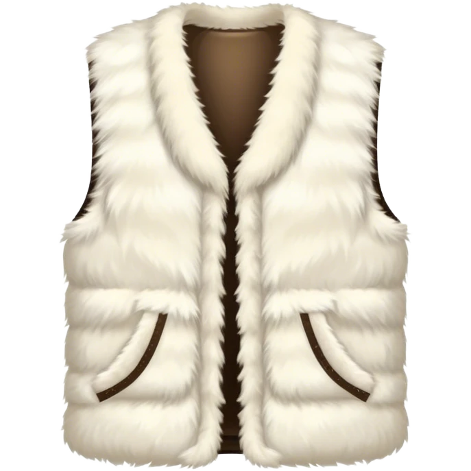 A plain, fluffy fur vest in a near-white cream color emoji