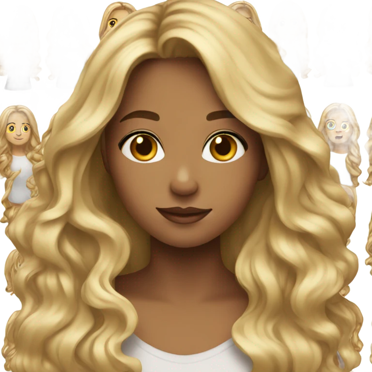 Girl with blonde and brown hair  emoji
