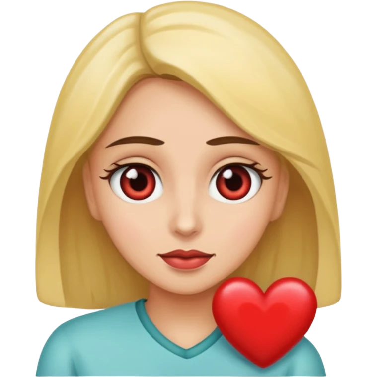 mujer con ojos saltones de corazon mirando hacia la derecha emoji