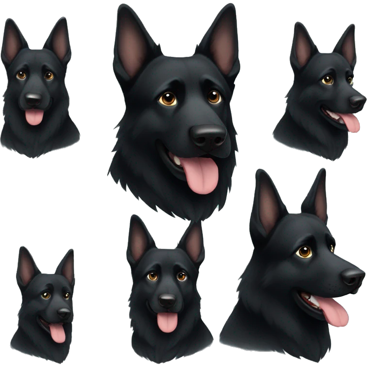 Black German Shepard missing ear emoji