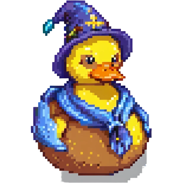 rubber duck with wizard hat emoji