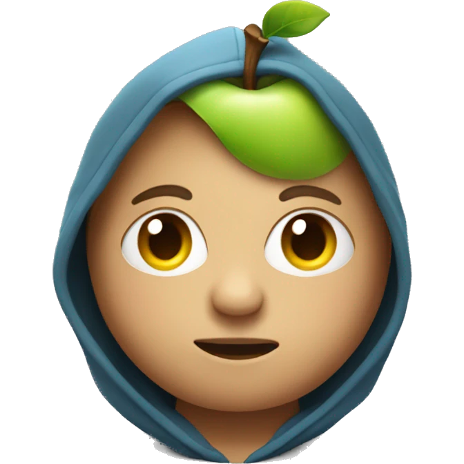 an apple wearing a hoodie emoji