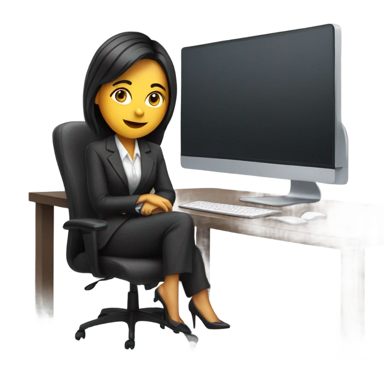 Female manager on a computer emoji
