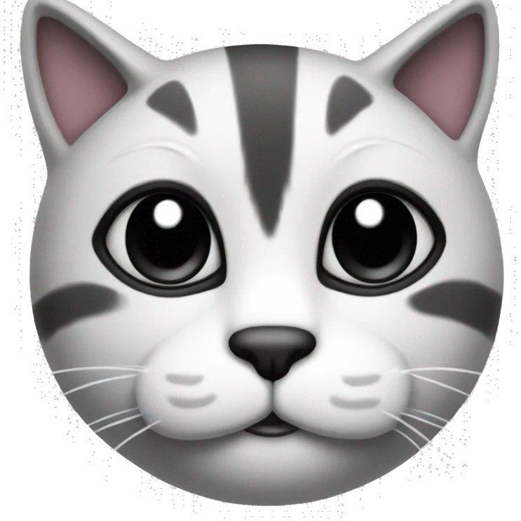Black and white tecido cat in love emoji