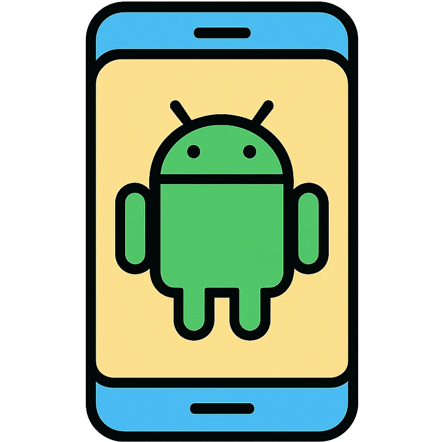 Android smartphone with operating system logo emoji