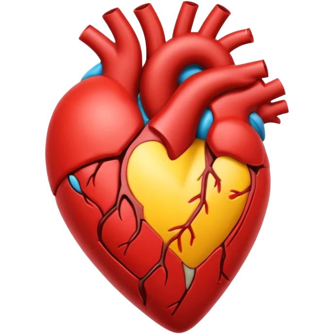 Un corazón humano roto sangrando rodeado de vendas y tiritas que se despegan sin hacer efecto emoji