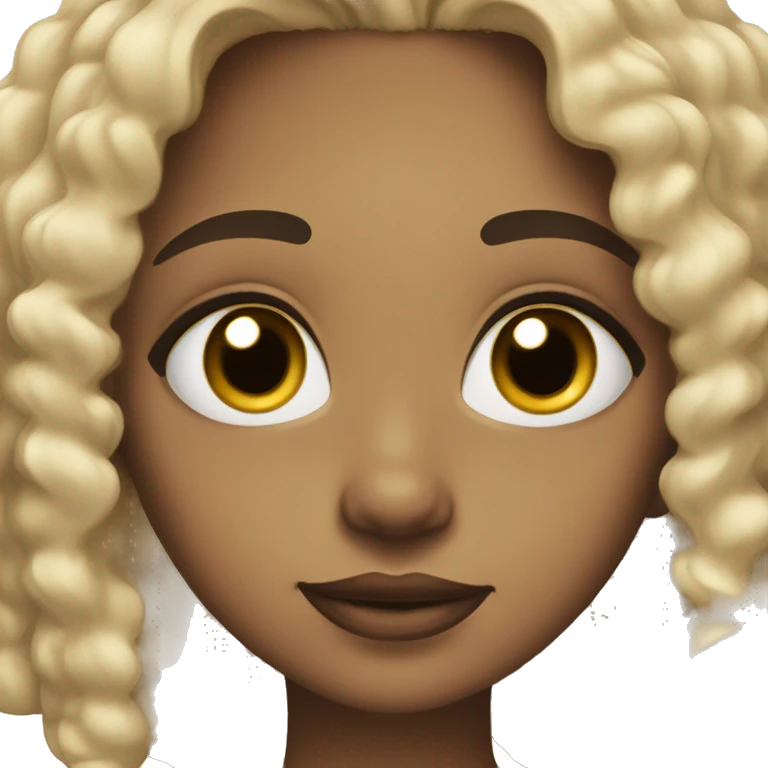 Light skin girl with brown eyes and black curly hair emoji