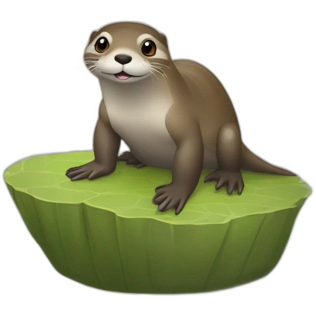 Loutre sur une tortue emoji