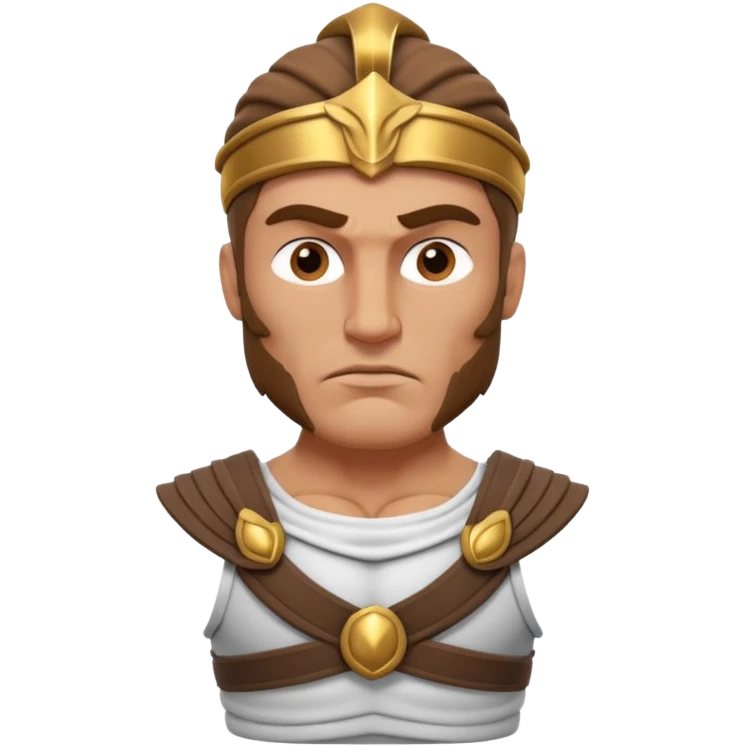 crea a un guerrero griego estoico, muy musculoso 3d, realista emoji