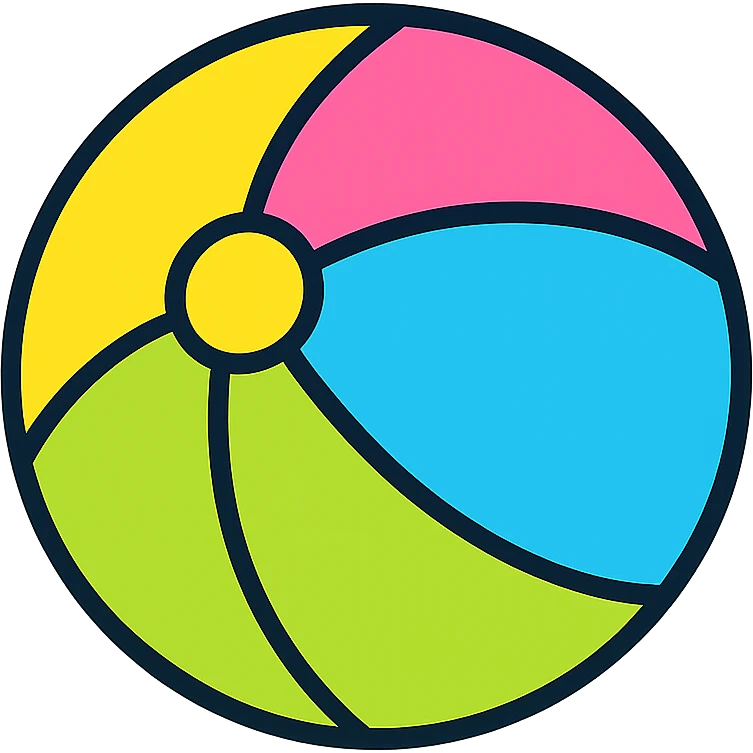 neon beach ball emoji