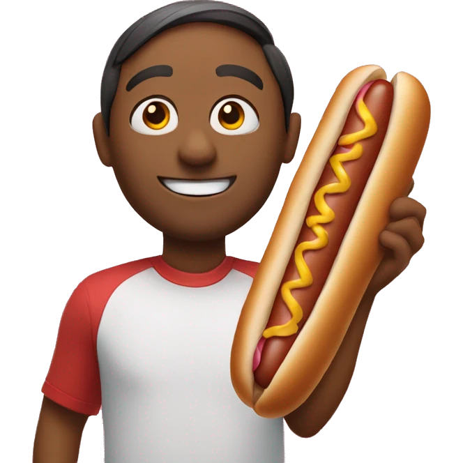 Smirk face with large hot dog emoji