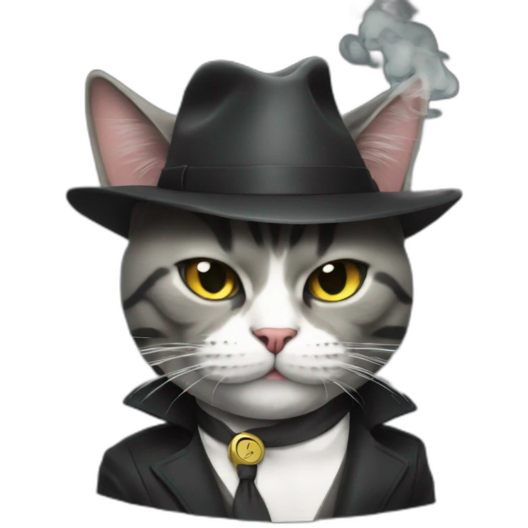 gangster cat smoke emoji