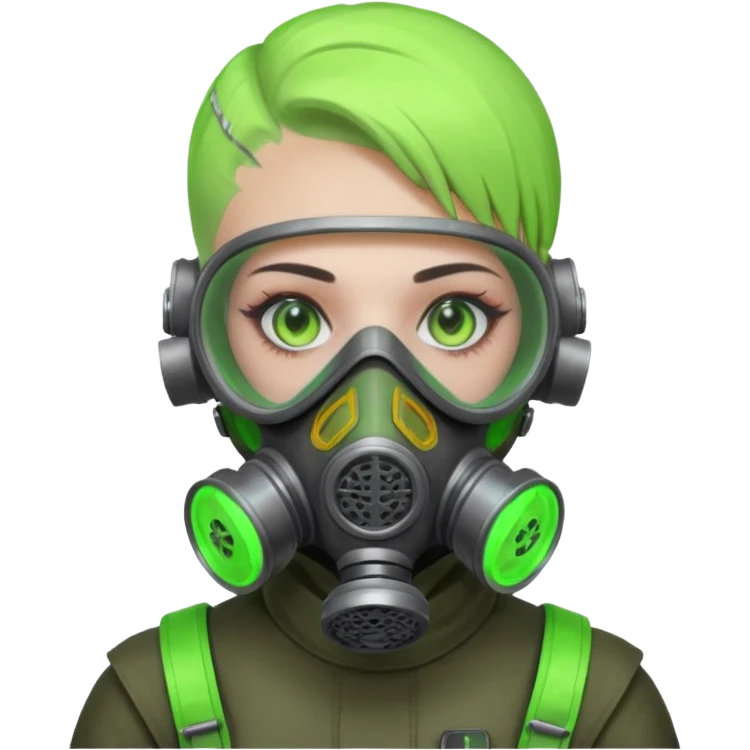 cyberpunk gasmask girl programmer buzzcut emoji